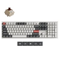Keychron Q6 Ultra-P3 8K Wireless Custom Mechanical Keyboard, toetsenbord Wit, US lay-out, Keychron Silk POM Brown, RGB, Hot swap, 8K, 2.4 GHz / Bluetooth 5.2 / USB-C