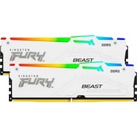 Kingston FURY 32 GB DDR5-6400 Kit werkgeheugen Wit, KF564C32BWEAK2-32, Fury Beast RGB, XMP, EXPO
