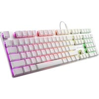 Sharkoon PureWriter RGB mechanisch gaming toetsenbord Wit, US lay-out (QWERTY), Kailh Choc Low Profile Blue, 100%, RGB leds