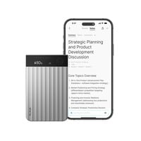 Plaud Note Pro dicteerapparaat Zilver, 64 GB, Bluetooth (BLE 5.4), Dual-band Wi-Fi (2.4GHz & 5GHz)