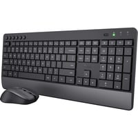 Trust Trezo Comfort draadloze toetsenbord- en muisset desktopset Zwart, US lay-out (QWERTY), 100%