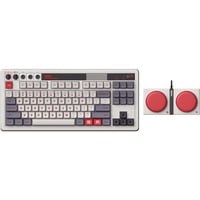 8BitDo Retro Mechanical Keyboard N Edition, gaming toetsenbord Grijs/donkerrood, Britse lay-out, Kailh Box White, TKL, Bluetooth Low Energy, Wireless 2.4G, USB