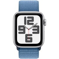 Apple Watch SE (2023) smartwatch Zilver/blauw, 40 mm, Geweven sportbandje, Aluminium, GPS + Cellular