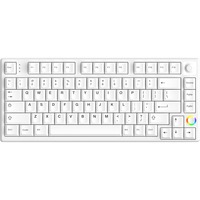 HelloGanss HS75T White, toetsenbord Wit, US lay-out, Gateron Yellow, 75%, RGB leds, PBT Doubleshot keycaps, hot swap, 2,4 GHz / Bluetooth / USB-C