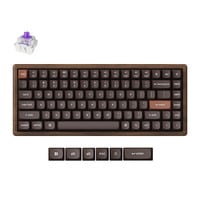 Keychron K2HE All-Wood Special Edition mechanisch toetsenbord Houtkleur, US lay-out (QWERTY), Gateron Double-Rail Magnetic Nebula, 75%, Gateron Double-Rail Magnetic, OSA PBT double-shot, hot swap, Bluetooth 5.2 | USB-C