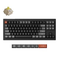Keychron V3 Ultra 8K Wireless Custom Mechanical Keyboard Zwart, US lay-out (QWERTY), Keychron Silk POM Banana, 80% (TKL), RGB, Hot swap, 2.4 GHz | Bluetooth 5.3 | USB-C