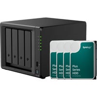 Synology DiskStation DS425+ incl. 4x Synology HAT3300-4T 4 TB harde schijf nas Zwart, 2x LAN, 2x USB-A 3.2 (5 Gbit/s)
