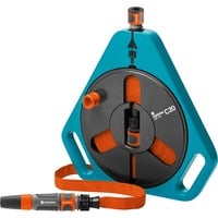 GARDENA Classic roll-fix, platte slang in cassette slanghaspel Turquoise/oranje, 756-20, 15 m