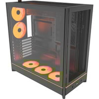 Montech HS01 PRO midi tower behuizing Zwart | 2x USB-A | 1x USB-C | RGB | Window