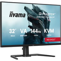 iiyama G-Master Red Eagle GB3261UHSCP-B1 31.5" 4K Ultra HD gaming monitor Zwart (mat), 1x DisplayPort, 2x HDMI, 3x USB-C, 2x USB-A, 144 Hz, 144 Hz, HDMI, DisplayPort, USB-C, Audio, AMD FreeSync 