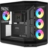 HYTE Y50 RGB Pitch Black midi tower behuizing Zwart | 2x USB-A | 1x USB-C | RGB | Tempered Glass