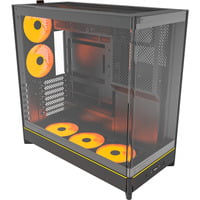 Montech HS02 PRO midi tower behuizing Zwart | 2x USB-A | 1x USB-C | RGB | Window