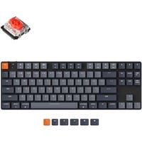Keychron K1SE-A1, toetsenbord Zwart/grijs, US lay-out, Gateron Low Profile Mechanical Red, white leds, ABS keycaps, Bluetooth 5.1