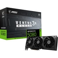 MSI GeForce RTX 5080 16G VENTUS 3X OC BLACK grafische kaart Zwart, 3x DisplayPort, 1x HDMI