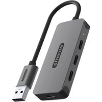 Sitecom USB-A naar 4x USB-C hub usb-hub Grijs