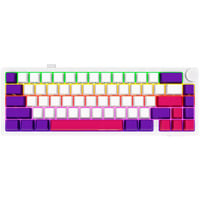 LORGAR KBP70MW RGB mechanisch gaming toetsenbord Wit, US lay-out (QWERTY), LOGAR Toxic Purple, 65%, RGB, Hot-swappable, PBT Double-shot, Bluetooth | 2.4GHz | USB