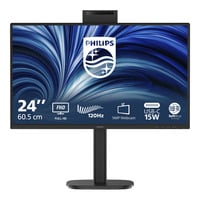 Philips 24B2N3200JH/00 23.8" monitor Zwart, VGA, HDMI, DisplayPort, USB-C, Webcam, 120 Hz