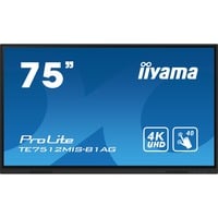 iiyama Prolite TE7512MIS-B1AG 75" 4K Ultra HD Public Display Zwart, 4K UHD, Touch, WiFi, VGA, HDMI, USB-C, LAN, Audio