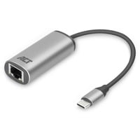 ACT Connectivity USB-C naar 2,5 Gigabit ethernet adapter aluminium