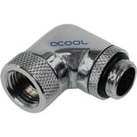 Alphacool HF angled adaptor 90° revolvable G1/4 outer thread to G1/4 inner thread verbinding Chroom