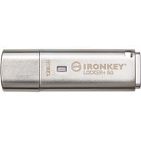 Kingston IronKey Locker+ 50 128 GB usb-stick aluminium, USB-A 3.2 Gen 1 (5 Gbit/s)