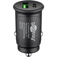 goobay Goobay KFZ USB 2P 27W USB-C PD+QC3.0  bk oplader Zwart, 1x USB-C, 1x USB-A