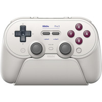 8BitDo Pro 3 Bluetooth Gamepad Lichtgrijs/rood, Switch 1 & 2, PC, Android, 2.4 GHz / Bluetooth / USB