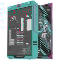 ASUS ROG Strix Helios II Hatsune Miku Edition midi tower behuizing Turquoise/roze | 4x USB-A | 2x USB-C | RGB | Tempered Glass