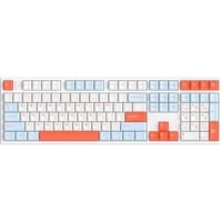 HelloGanss HS108T White Feather, toetsenbord Wit/lichtblauw, US lay-out, Gateron Yellow, RGB leds, PBT Doubleshot keycaps, hot swap, 2,4 GHz / Bluetooth / USB-C