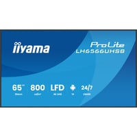 iiyama ProLite LH6566UHSB-B1AG 65" 4K Ultra HD Public Display Zwart, HDMI, USB-C, LAN, WiFi, Audio, Android
