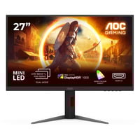 AOC U27G4XM MiniLED dual gaming monitor 27" 4K UHD  Zwart/rood, 1x HDMI, 1x DisplayPort, USB-A, USB-B, 320 Hz