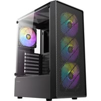 Antec AX26 RGB Elite midi tower behuizing Zwart | 3x USB-A | Tempered Glass