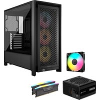 Corsair FRAME 4000D RS ARGB + RM850e + RS120 + 32 GB Bundel midi tower behuizing Zwart | 2x USB-A | 1x USB-C | RGB | Tempered Glass