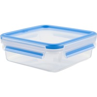 Emsa Clip & Close vershoudbakje, 0,85 L doos Transparant/blauw, vierkant