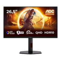 AOC Q27G4ZDR 26.5" gaming monitor Zwart/rood, 2x HDMI, DisplayPort, 2x USB-A. USB-B, 240 Hz