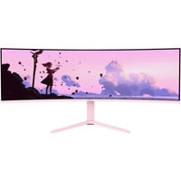Arozzi Nova Curved 49" UltraWide gaming monitor Roze, 165 Hz, 1x DisplayPort, 2x HDMI, 1x USB-C, Audio, Adaptive Sync