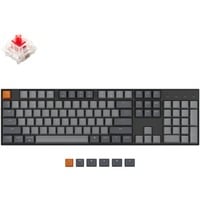 Keychron K10-H1, toetsenbord Zwart/grijs, US lay-out, Gateron Red, RGB leds, ABS, hot swap, Bluetooth 5.1