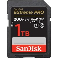 SanDisk Extreme PRO SDXC 1 TB geheugenkaart Zwart, UHS-I, Class 10, U3, V30