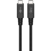 goobay USB-C 4.0 Gen 3.2 coax kabel Zwart, 1 meter