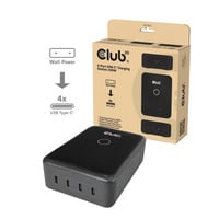 Club 3D CAC-1933 USB-C laadstation met 4 poorten Zwart, 240W, PD 3.1 + PPS + LED-display