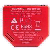 Shelly 1PM Gen4 relais Rood, Bluetooth, Wi-Fi