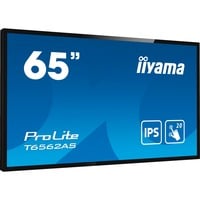 iiyama ProLite T6562AS-B1 65" 4K Ultra HD Public Display Zwart, 4K UHD, HDMI, USB, Touch, LAN