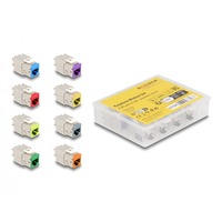 DeLOCK RJ45 Jack naar LSA Cat 6a toolfree keystone module Meerkleurig, 8 stuks