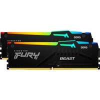 Kingston FURY 32 GB DDR5-6000 Kit werkgeheugen Zwart, KF560C30BBAK2-32, Fury Beast RGB, XMP