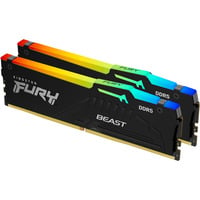 Kingston FURY Beast RGB 64 GB DDR5-6000 (2x 32 GB) werkgeheugen Zwart, KF560C36BBE2AK2-64, XMP 3.0, EXPO