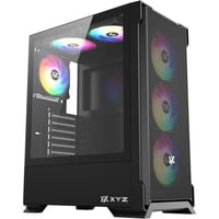 XYZ PC Gear Airone 300-X Mesh midi tower behuizing Zwart | 1x USB-A | 1x USB-C | Tempered Glass