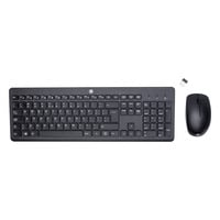 HP 230 draadloze muis- en toetsenbordcombo desktopset Zwart, EU lay-out (QWERTY), Membraan, 100%, 1600 dpi, 2.4 GHz