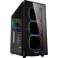 Sharkoon TG6 RGB midi tower behuizing Zwart | 4x USB-A | RGB | Tempered Glass