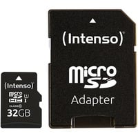 Intenso UHS-I Performance microSDXC 32 GB  geheugenkaart Zwart, Incl. SD adapter, UHS-I U1, Class 10