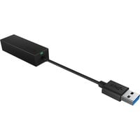 ICY BOX IB-AC501a, USB 3.0 > RJ-45 adapter Zwart